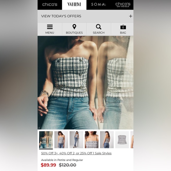 White House Black Market Bustier Strapless Top Black White Abstract Print - 4 - Picture 11 of 11